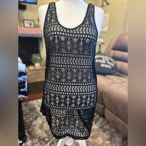 Black crochet swimsuit coverup size large